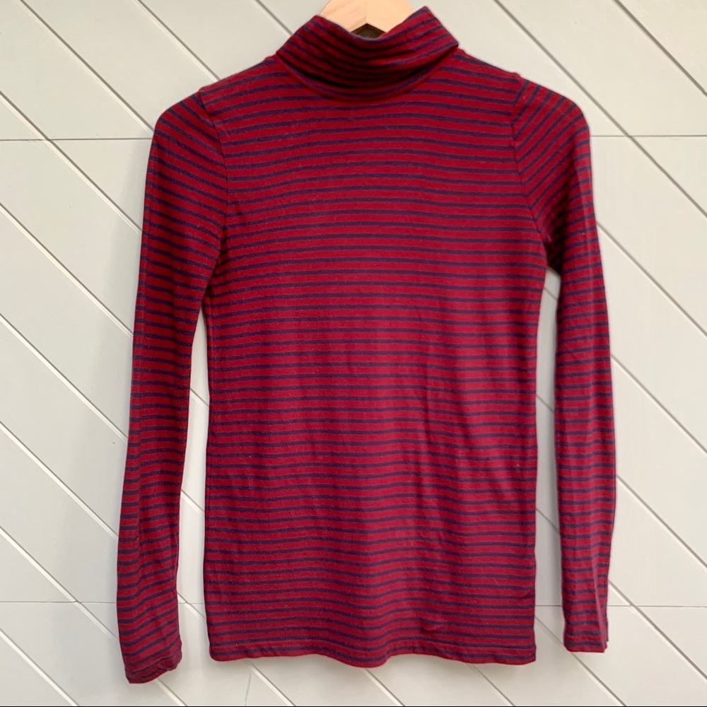 J. Crew Striped Turtleneck Top